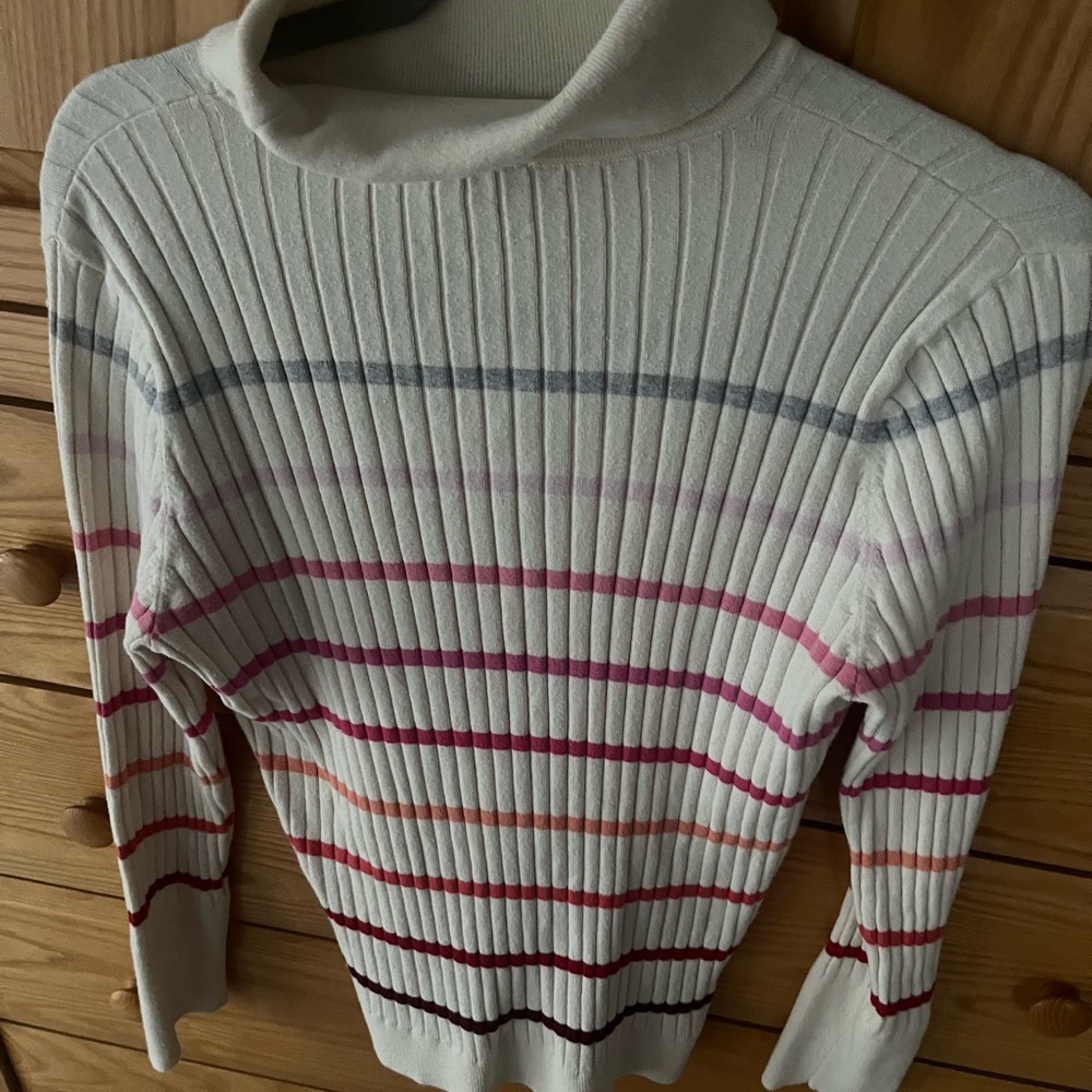 Talbots Multicolor Striped Turtleneck Sweater. Medium
